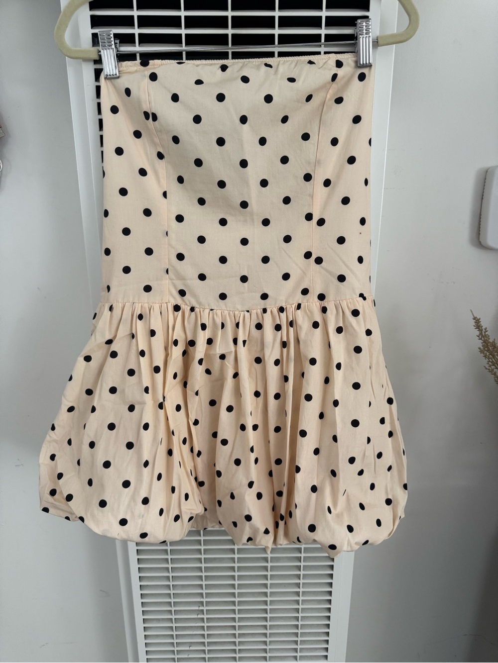 Reclaimed Vintage Cream and Black Polka Dot Bubble Hem Skirt